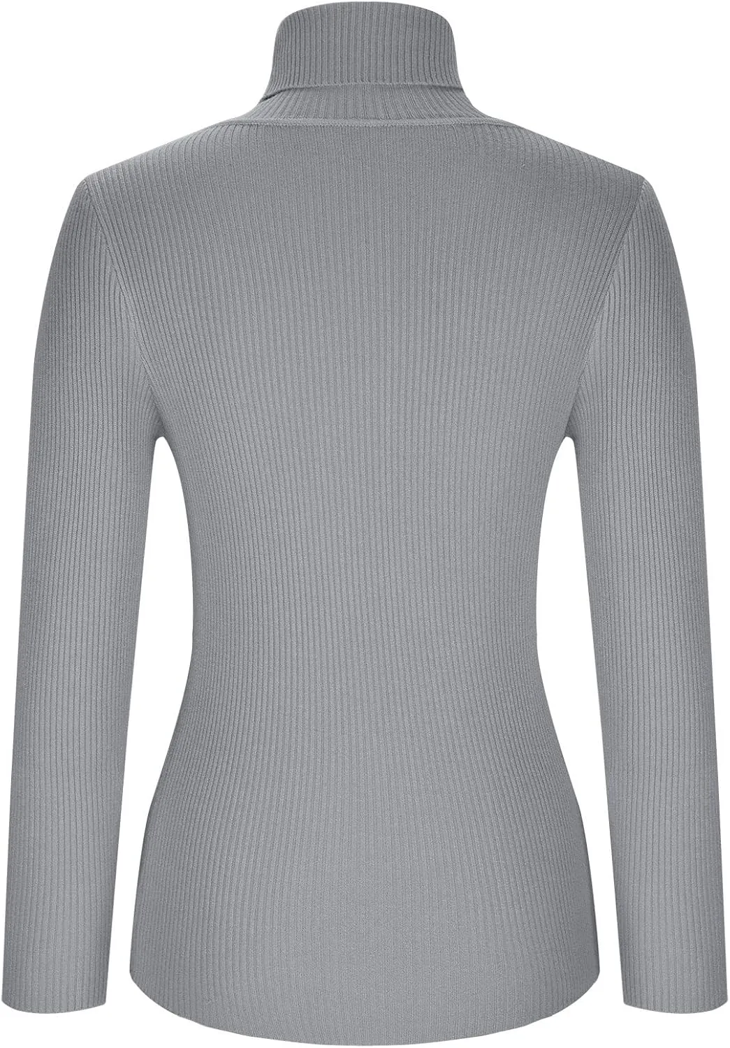 Lightweight Fitted Sweaters for Women Long Sleeve Turtleneck Ribbed Knit Pullover Sweater Casual Basic Tee Tops