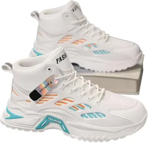 lilaBelle]Men's Chunky Sneakers Breathable High-Top Platform Shoes with【Hidden Height Increase】&【Anti-Slip Sole】 for Teen Boys, Casual Outdoor Gym Wear, Versatile Street Style Footwear