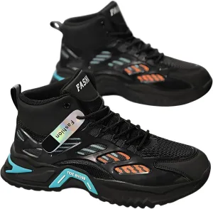 lilaBelle]Men's Chunky Sneakers Breathable High-Top Platform Shoes with【Hidden Height Increase】&【Anti-Slip Sole】 for Teen Boys, Casual Outdoor Gym Wear, Versatile Street Style Footwear