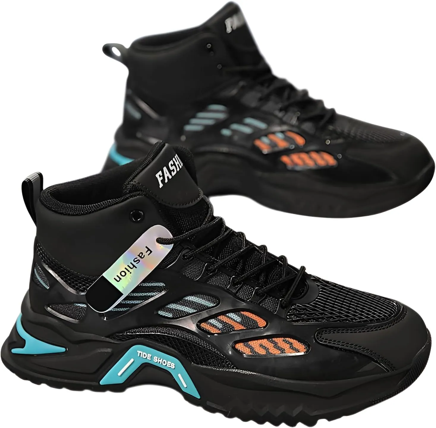 lilaBelle]Men's Chunky Sneakers Breathable High-Top Platform Shoes with【Hidden Height Increase】&【Anti-Slip Sole】 for Teen Boys, Casual Outdoor Gym Wear, Versatile Street Style Footwear