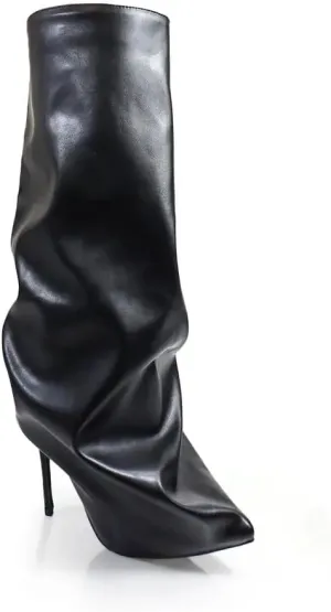 Liliana Wanka-1 Women's Fold Over High Heel Pointed Toe Slouchy Boots