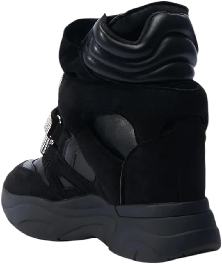 Liliana Women’s High Top Fashion Sneaker Hidden Platform Wedge Heel Shoes
