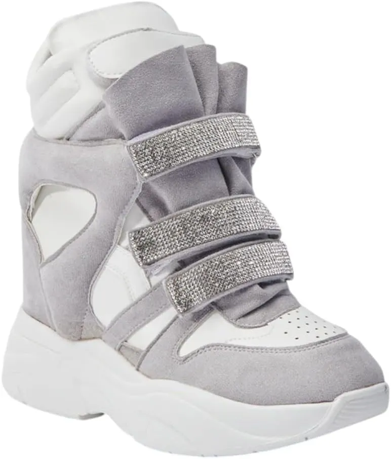 Liliana Women’s High Top Fashion Sneaker Hidden Platform Wedge Heel Shoes