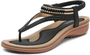 Littleplum Womens Sandals Comfort Arch Support Sandals Summer Walking Shoes Casual Ankle Elastic Flip Flops Shoes