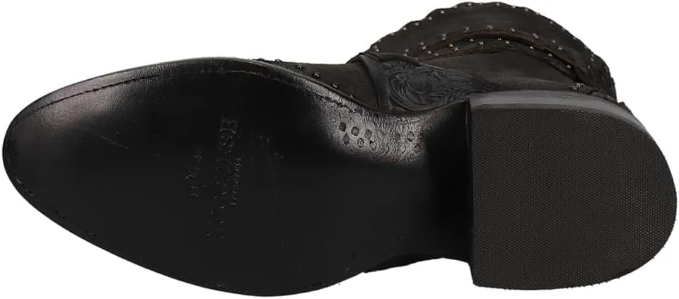 Lucchese Womens Bianca Studded Round Toe Casual Boots Ankle Low Heel 1-2" - Brown