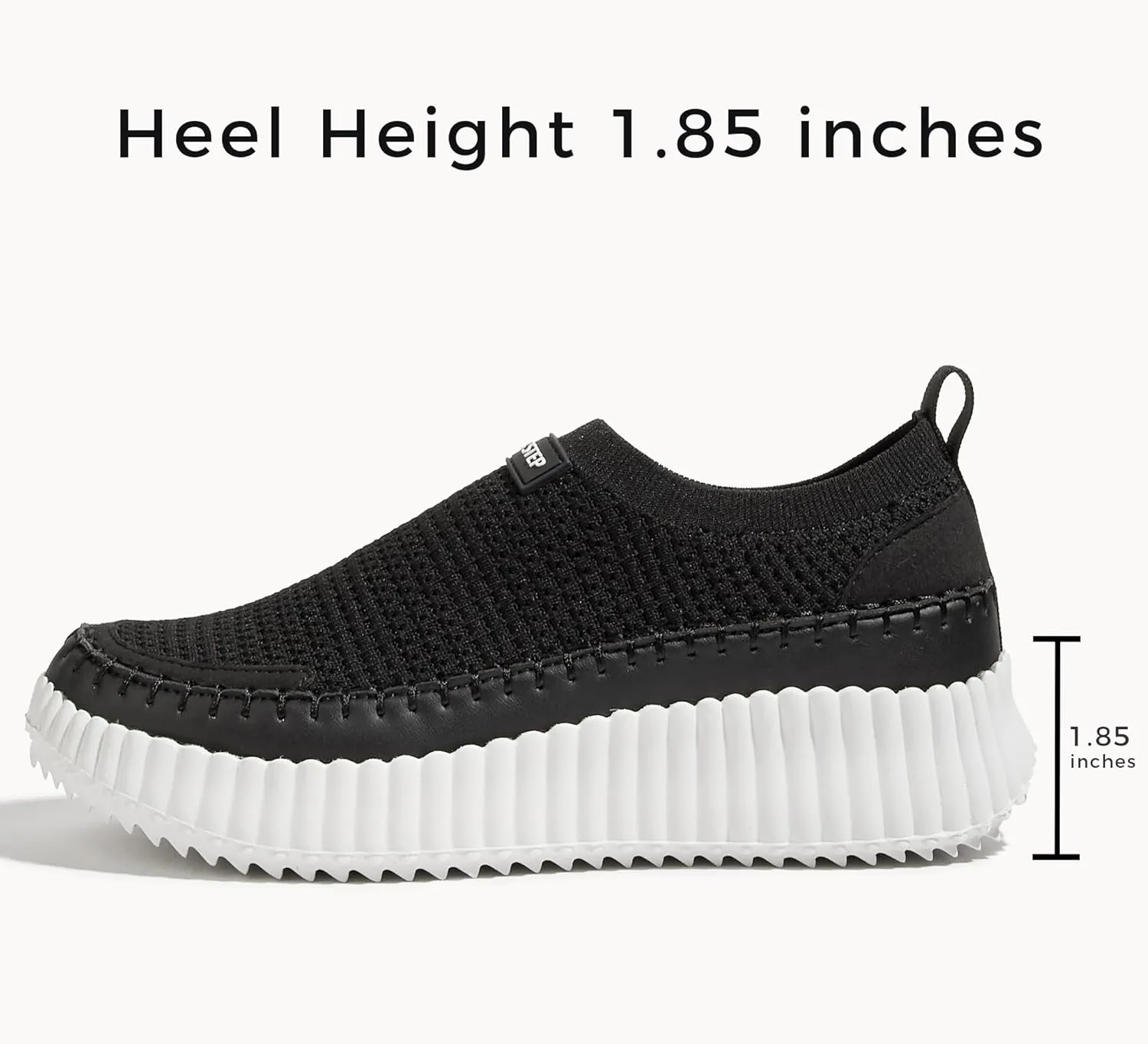 LUCKY STEP Platform Sneakers for Women Slip on Knit Chunky Fashion Casual Retro Braided Tennis Lightweight Walking Shoes