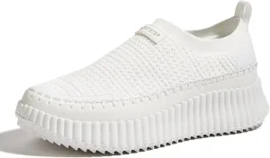 LUCKY STEP Platform Sneakers for Women Slip on Knit Chunky Fashion Casual Retro Braided Tennis Lightweight Walking Shoes
