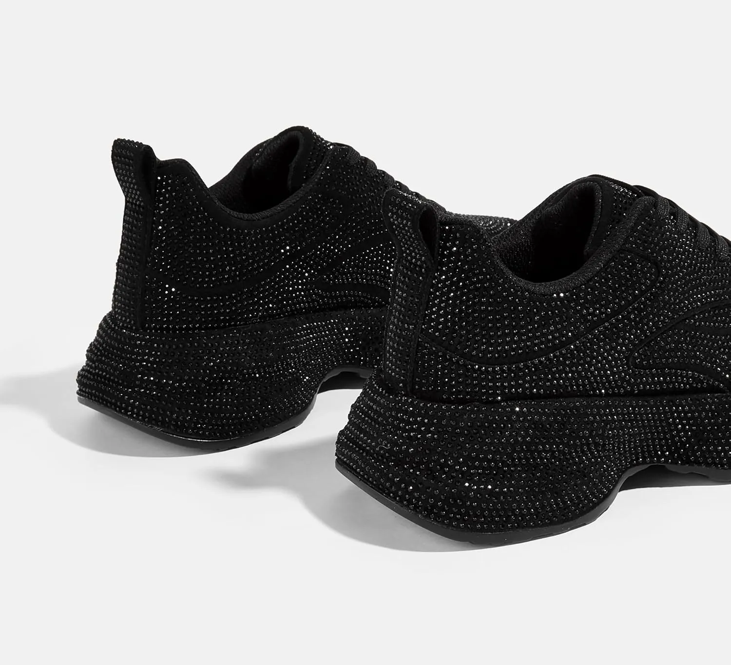 LUCKY STEP Rhinestone Chunky Sneakers for Women Fashion Platform Sparkly Dad Casual Shoes Lightweight Tennis Walking Sport Footwear