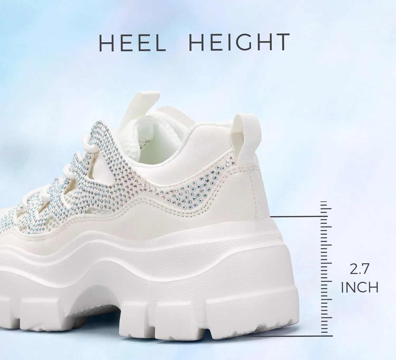 LUCKY STEP Women Chunky Platform Dad Colorblock White Neon Green Fuchsia Hologram Silver Casual Lace-Up Walking Sneakers