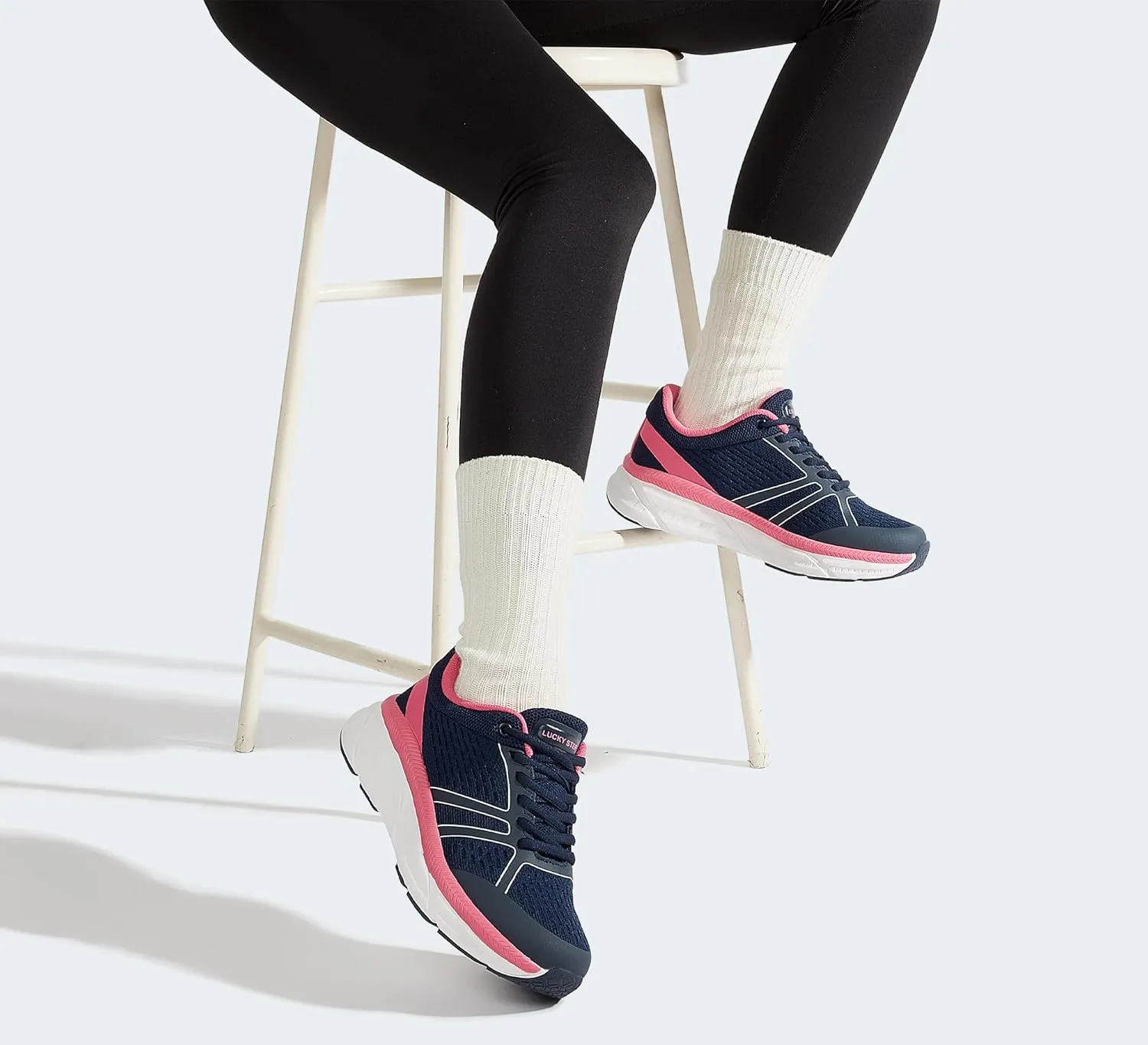 LUCKY STEP Women Walking Running Shoes Comfortable Hiking Shoes Breathable Non Slip Chunky Tennis Cross Training Workout Athletic Gym Sneakers