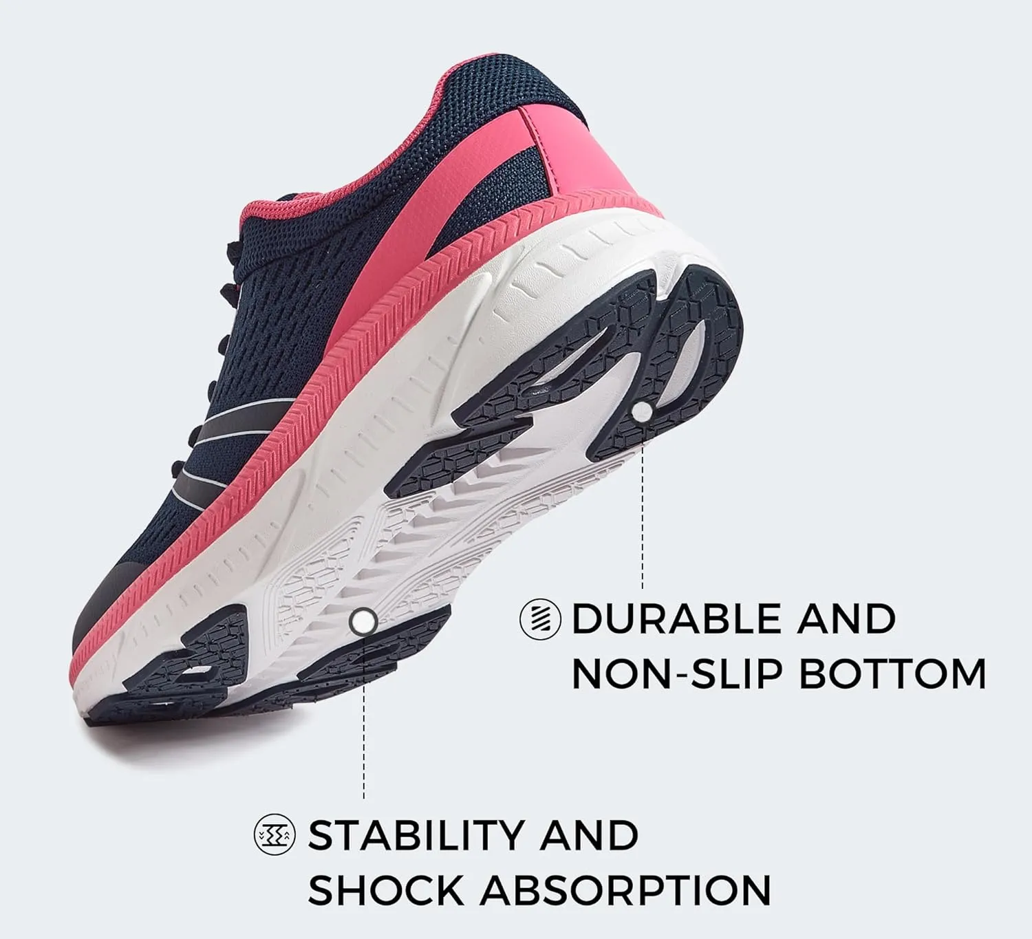 LUCKY STEP Women Walking Running Shoes Comfortable Hiking Shoes Breathable Non Slip Chunky Tennis Cross Training Workout Athletic Gym Sneakers