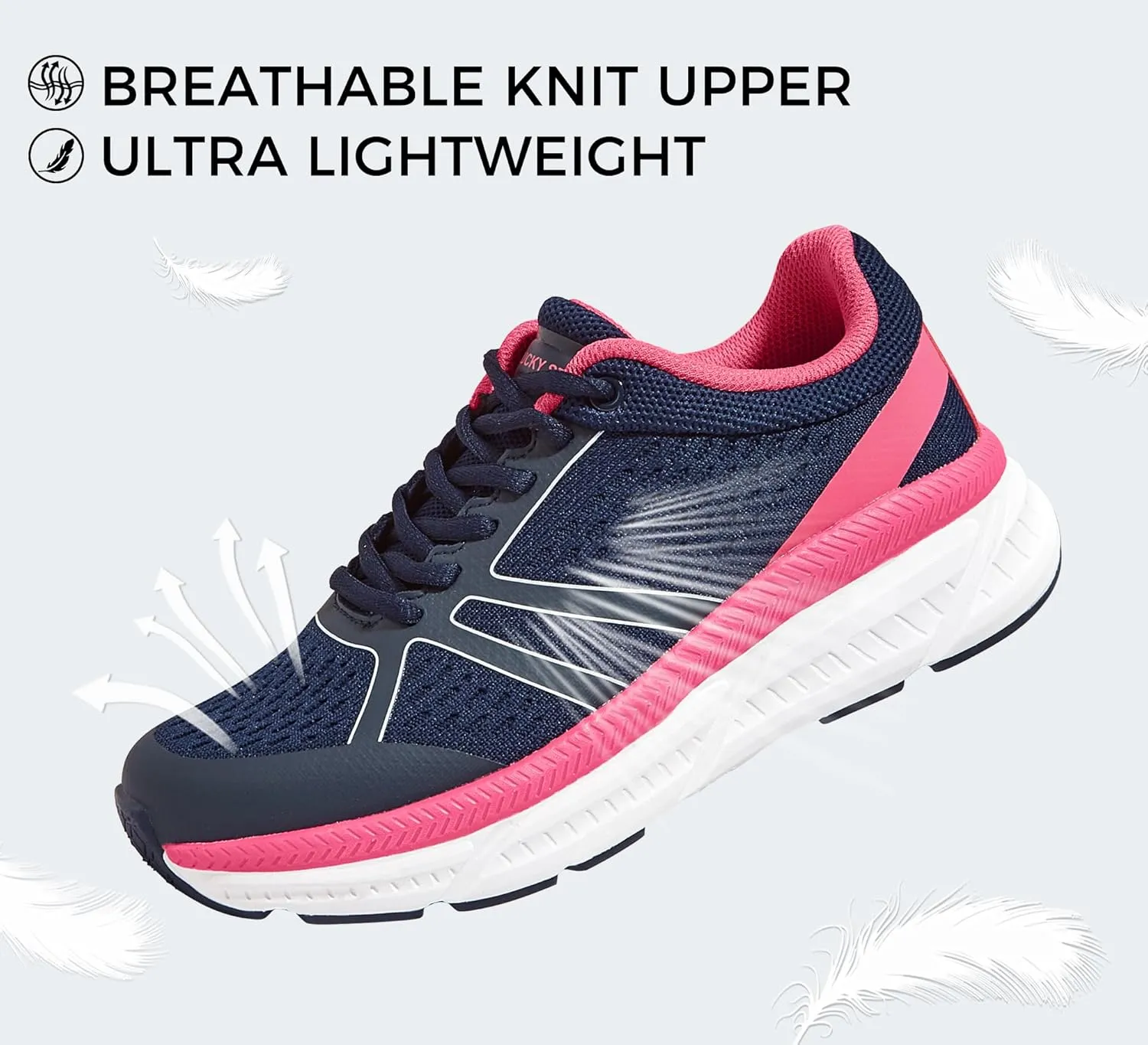 LUCKY STEP Women Walking Running Shoes Comfortable Hiking Shoes Breathable Non Slip Chunky Tennis Cross Training Workout Athletic Gym Sneakers