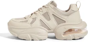 LUCKY STEP Women's Air Cushion Chunky Sneaker Fashion Thick Sole 90S Retro Dad Rave Casual Comfortable Walking Shoes