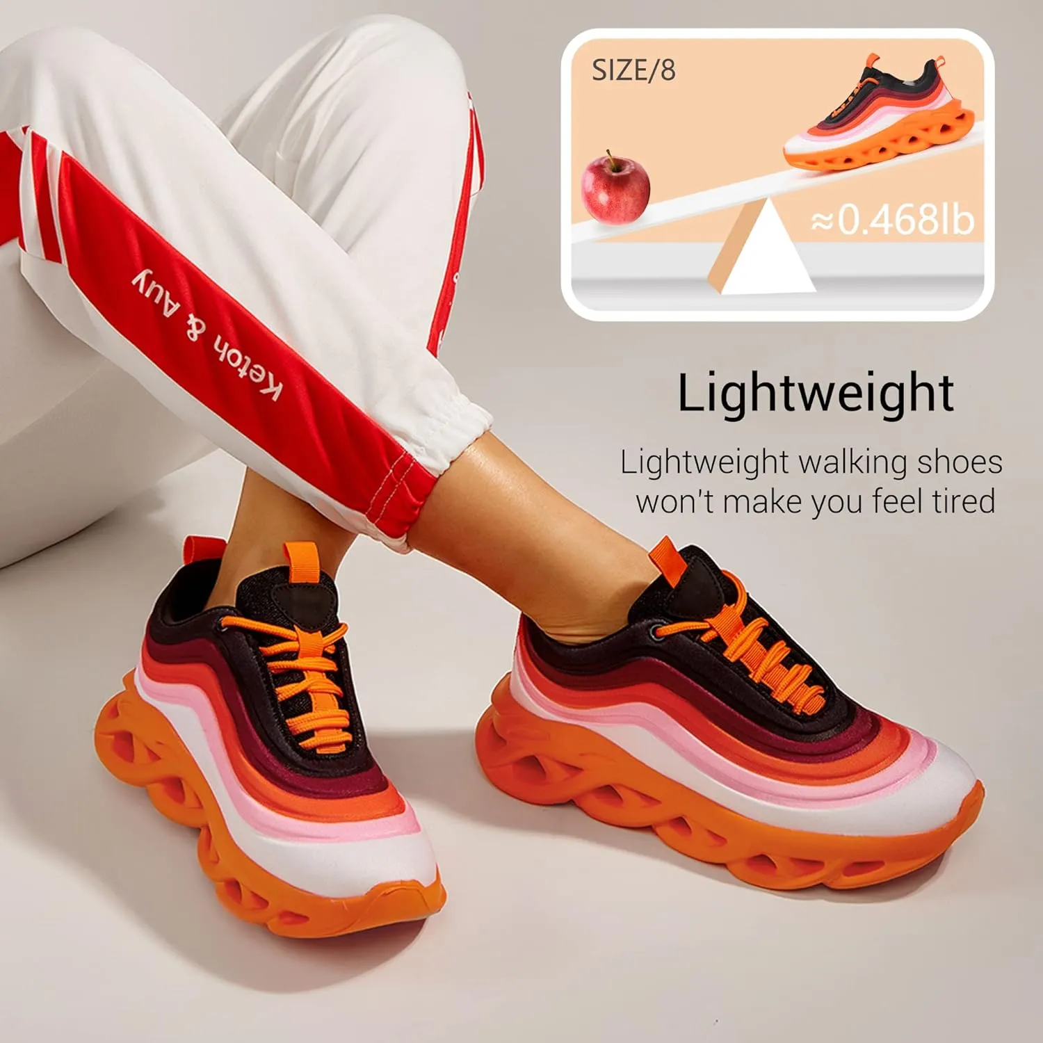 LUCKY STEP Women's Chunky Platform Tie Dye Rainbow Sneakers Tennis Running Fashion Shoes