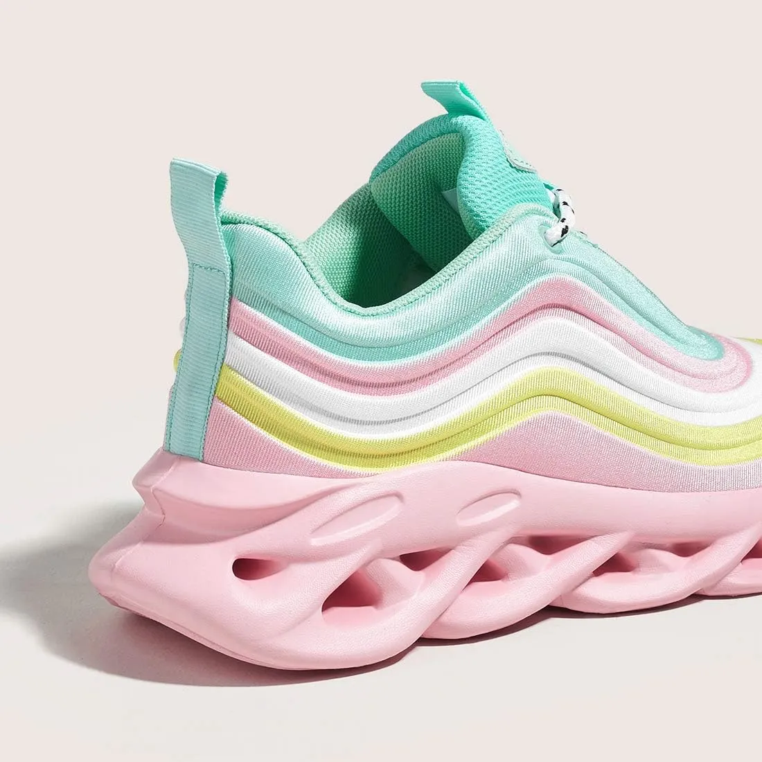 LUCKY STEP Women's Chunky Platform Tie Dye Rainbow Sneakers Tennis Running Fashion Shoes