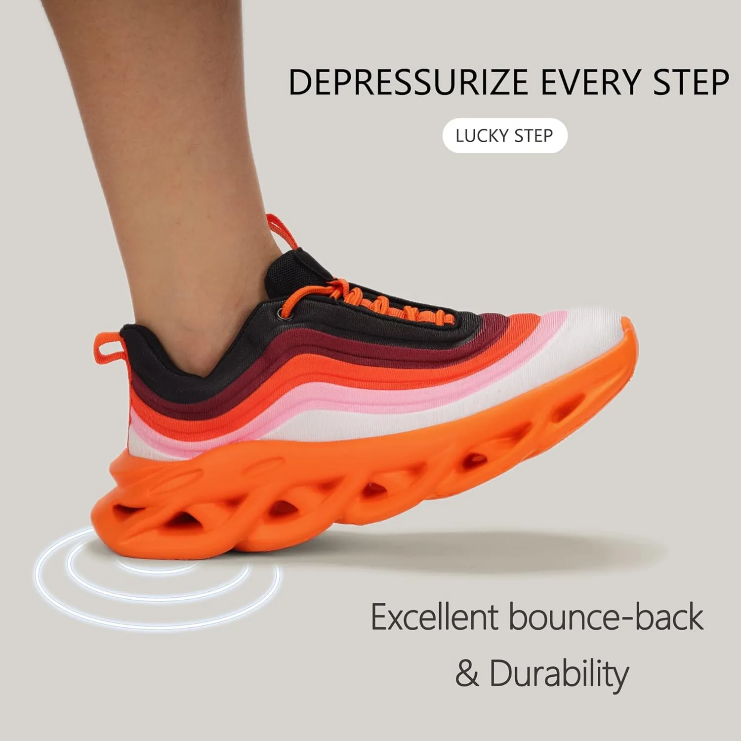 LUCKY STEP Women's Chunky Platform Tie Dye Rainbow Sneakers Tennis Running Fashion Shoes
