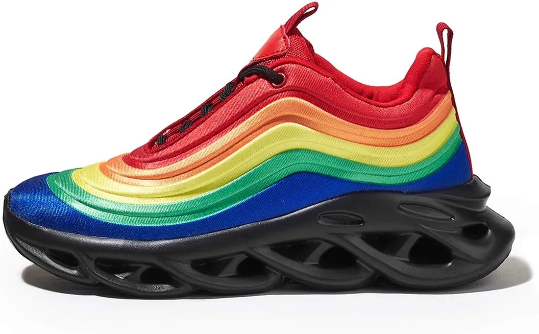 LUCKY STEP Women's Chunky Platform Tie Dye Rainbow Sneakers Tennis Running Fashion Shoes