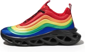 LUCKY STEP Women's Chunky Platform Tie Dye Rainbow Sneakers Tennis Running Fashion Shoes