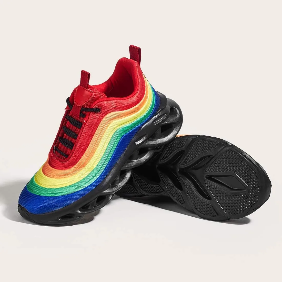 LUCKY STEP Women's Chunky Platform Tie Dye Rainbow Sneakers Tennis Running Fashion Shoes