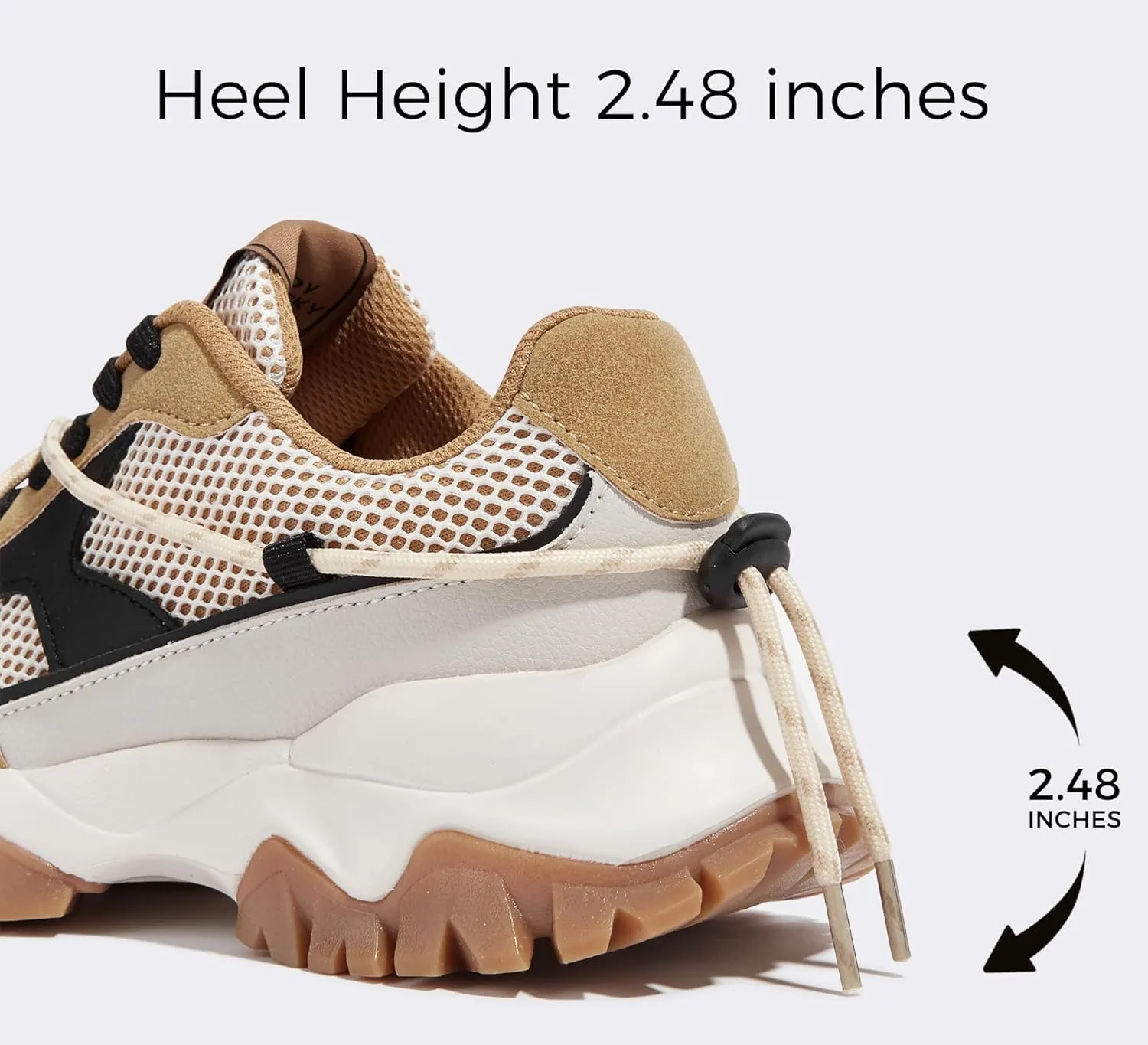 LUCKY STEP Women's Platform Colorful Fashion Sneakers Tennis Retro Colorblock Adjustable Lace Lifestyle Stylish Cute Chunky Dad Casual Walking Shoes