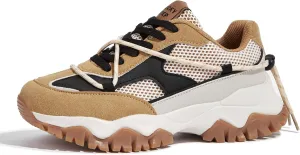 LUCKY STEP Women's Platform Colorful Fashion Sneakers Tennis Retro Colorblock Adjustable Lace Lifestyle Stylish Cute Chunky Dad Casual Walking Shoes