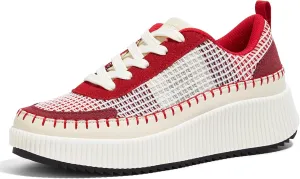 LUCKY STEP Women's Platform Sneakers Rhinestone Fashion Chunky Casual Sparkly Retro Braided Walking Shoes