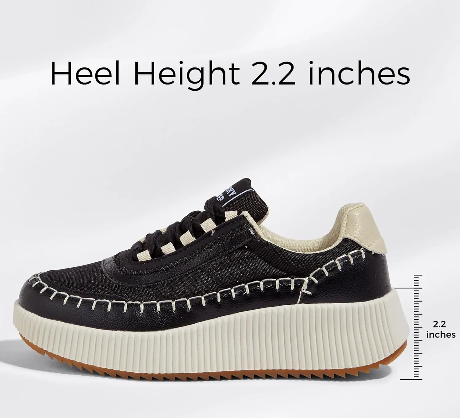 LUCKY STEP Women's Platform Sneakers Rhinestone Fashion Chunky Casual Sparkly Retro Braided Walking Shoes