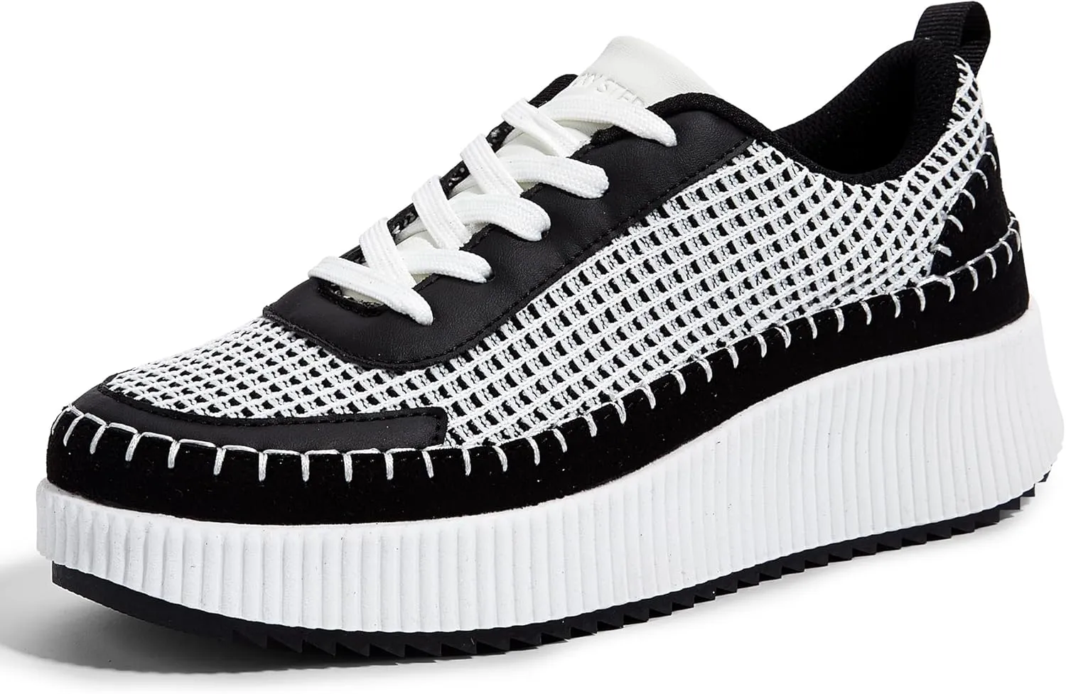 LUCKY STEP Women's Platform Sneakers Rhinestone Fashion Chunky Casual Sparkly Retro Braided Walking Shoes