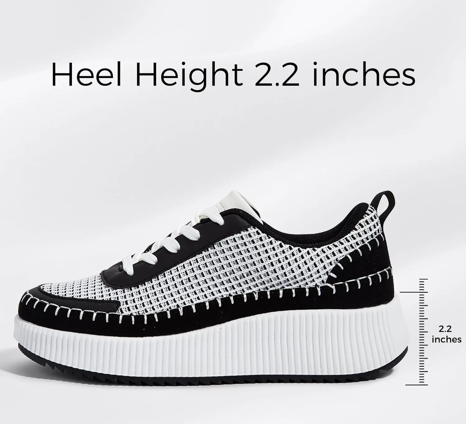 LUCKY STEP Women's Platform Sneakers Rhinestone Fashion Chunky Casual Sparkly Retro Braided Walking Shoes