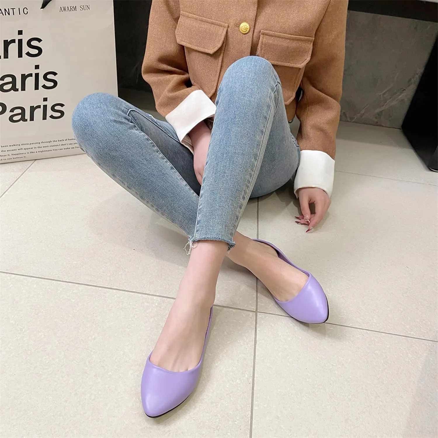 MAIERNISI JESSI Flats for Women Ballet Flats Pointed Toe Dress Business Casual Shoes