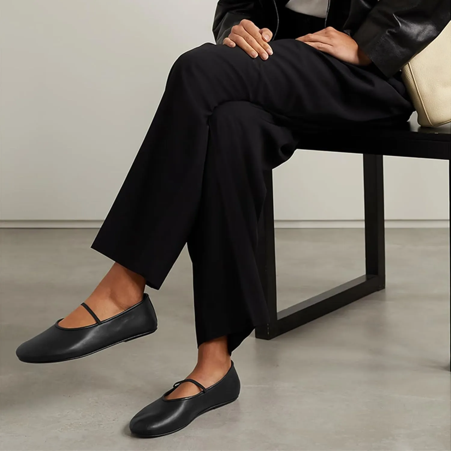 Mary Jane Ballet Flats Women Round Toe Ballerina Slip On Flats Comfortable Soft Flat Shoes for Women