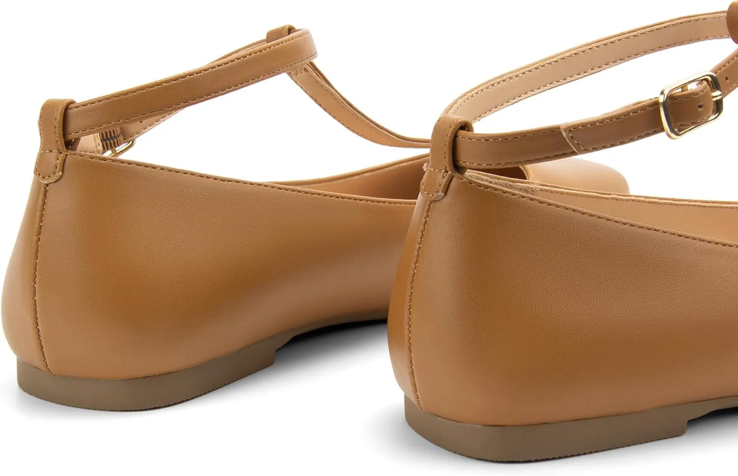 Mary Jane Flats for Women Square Toe Dress Shoes Adjustable T Strap Ballet Flats Comfortable Ankle Flats Work Party Office Wedding