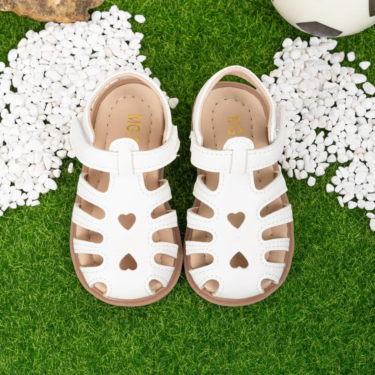 Meckior Toddler Girls Sandals for Little Girls Wedding Dress Sandals Open Toe Non-Slip Summer Beach Pool Shoes (Toddler/Little Kid)