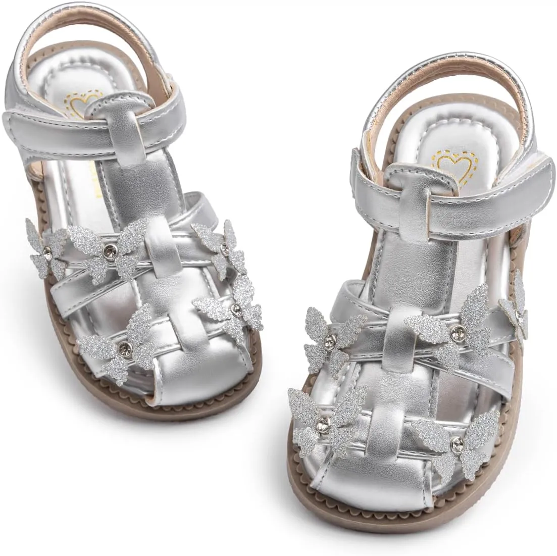 Meckior Toddler Girls Sandals for Little Girls Wedding Dress Sandals Open Toe Non-Slip Summer Beach Pool Shoes (Toddler/Little Kid)