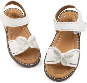 Meckior Toddler Girls Sandals for Little Girls Wedding Dress Sandals Open Toe Non-Slip Summer Beach Pool Shoes (Toddler/Little Kid)