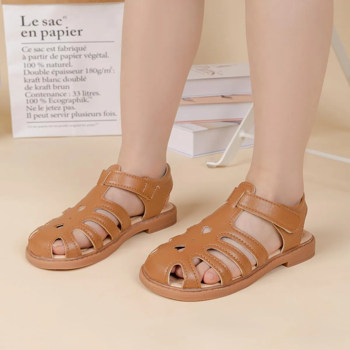 Meckior Toddler Girls Sandals for Little Girls Wedding Dress Sandals Open Toe Non-Slip Summer Beach Pool Shoes (Toddler/Little Kid)