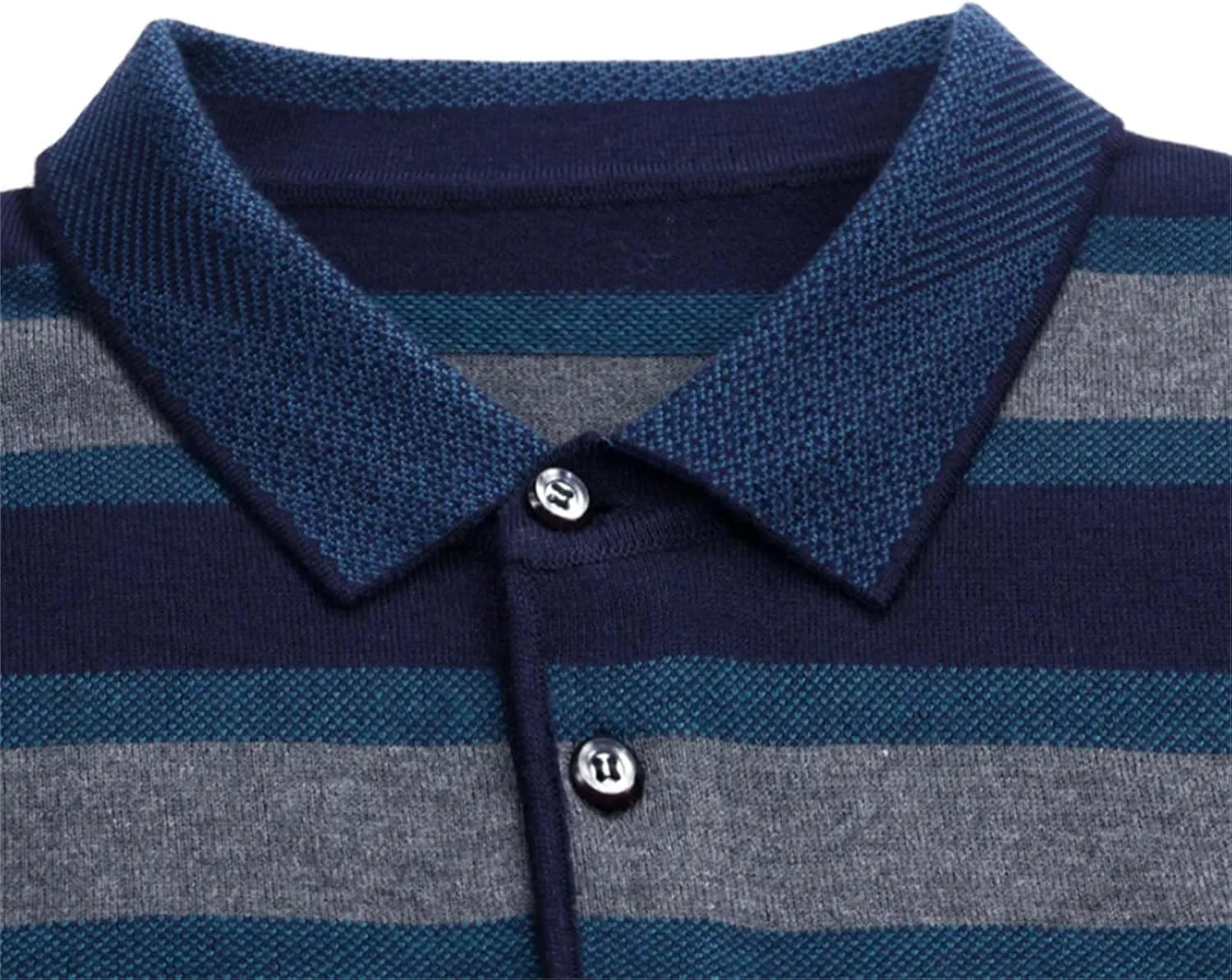 Men Fashion Designer Polo Shirt Neck Shirt Business Striped Casual Long Sleeve Tops Clothes