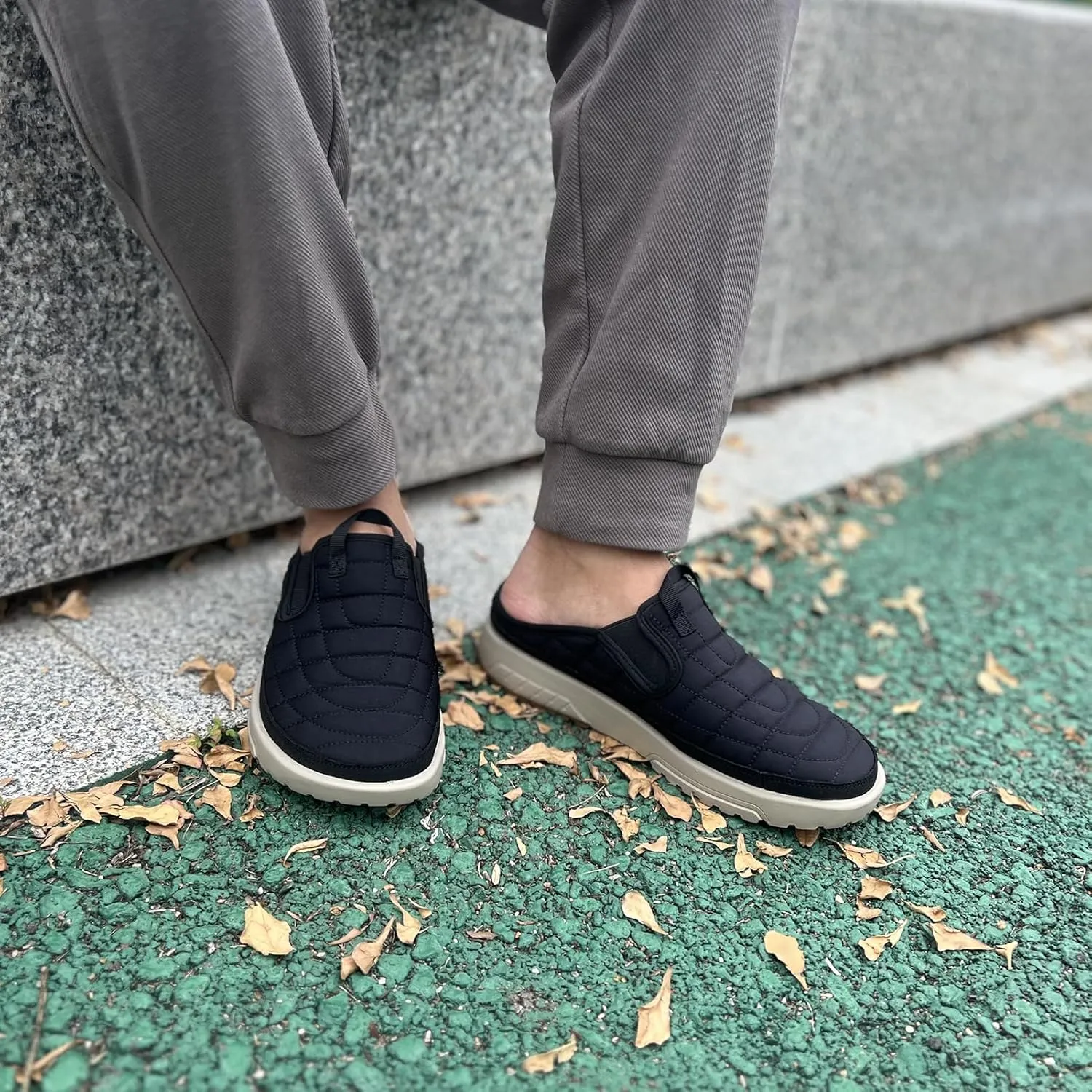 Men's Arch Support Slippers Orthopedic Plantar Fasciitis Relief Slip-On Indoor Outdoor Camping Walking Loafers Casual House Shoes