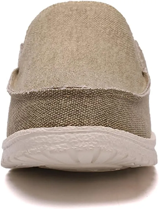 Mens Backless Slippers Canvas Mule Sneakers Breathable Slip on Driving Shoes