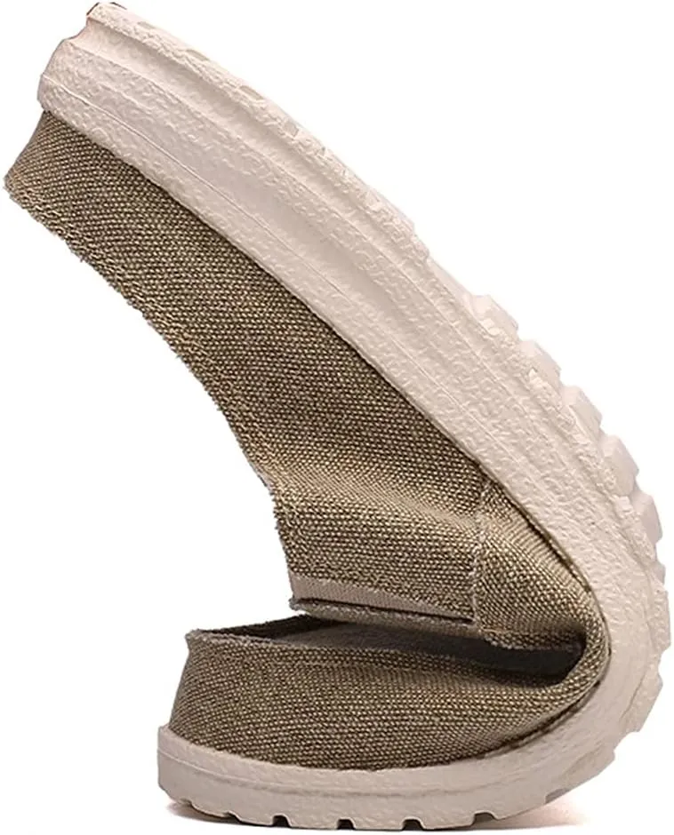 Mens Backless Slippers Canvas Mule Sneakers Breathable Slip on Driving Shoes