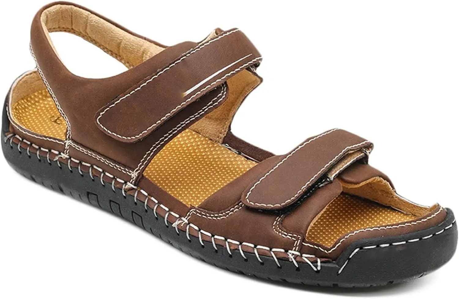 Mens Casual Leather Sandals Beach Shoes Summer Sandals for Hiking Trekking Walking Outdoor Sandals