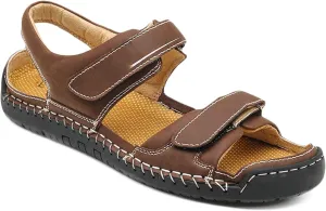 Mens Casual Leather Sandals Beach Shoes Summer Sandals for Hiking Trekking Walking Outdoor Sandals