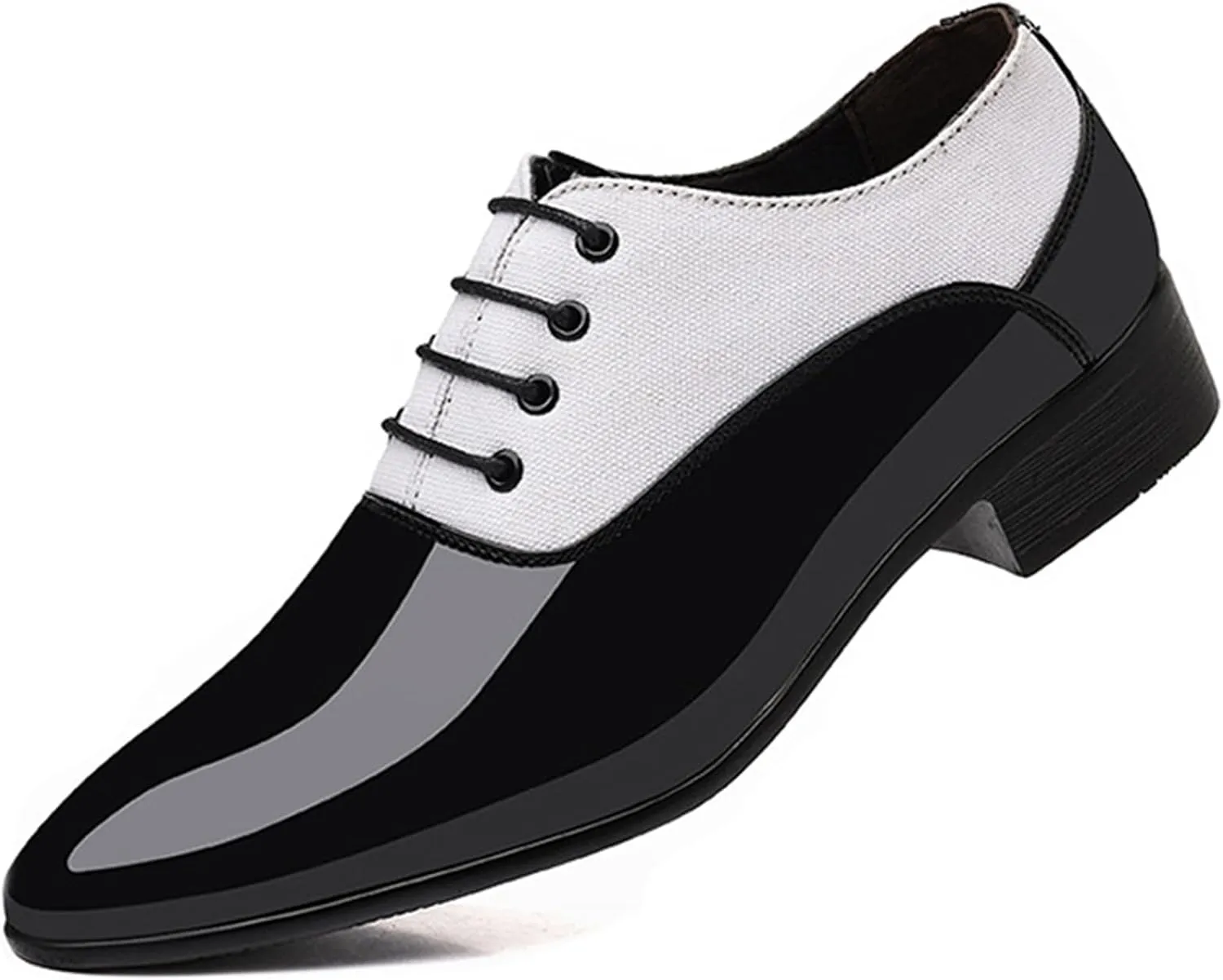 Men's Classic Formal Oxfords Fashion Patent Leather Alligator Printed Tuxedo Shoes Business Wedding Derby Lace-up Cap Toe Dress Shoes