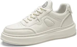 Mens Fashion Lace-Up Platform Sneakers Round Toe Low-Top Non Slip Casual Chunky Shoes for Gym Sports Tennis Jogging Running Walking