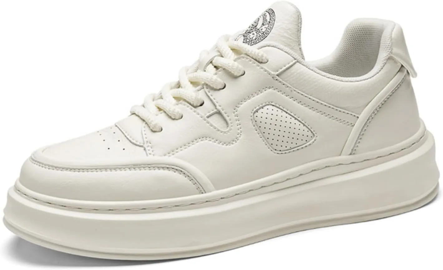 Mens Fashion Lace-Up Platform Sneakers Round Toe Low-Top Non Slip Casual Chunky Shoes for Gym Sports Tennis Jogging Running Walking