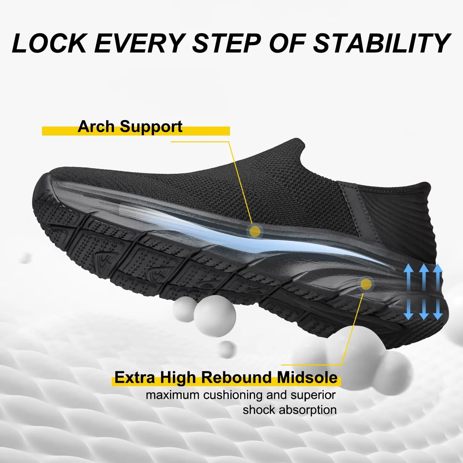 Men's Hands Free Slip on Walking Shoes Lightweight Comfortable Tennis Casual Non Slip Workout Sneakers Loafers