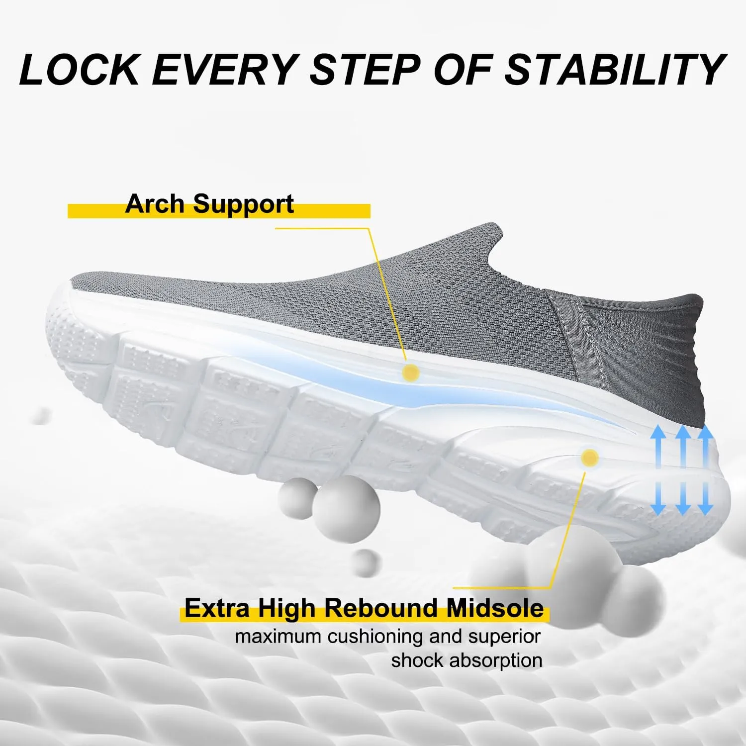 Men's Hands Free Slip on Walking Shoes Lightweight Comfortable Tennis Casual Non Slip Workout Sneakers Loafers