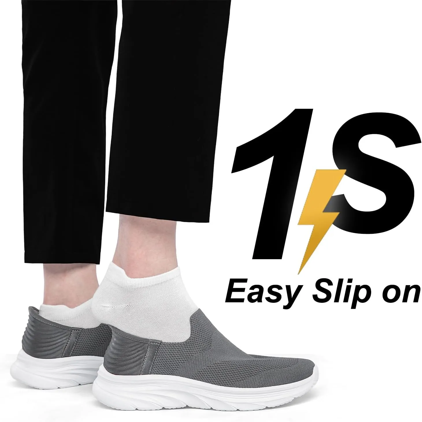 Men's Hands Free Slip on Walking Shoes Lightweight Comfortable Tennis Casual Non Slip Workout Sneakers Loafers