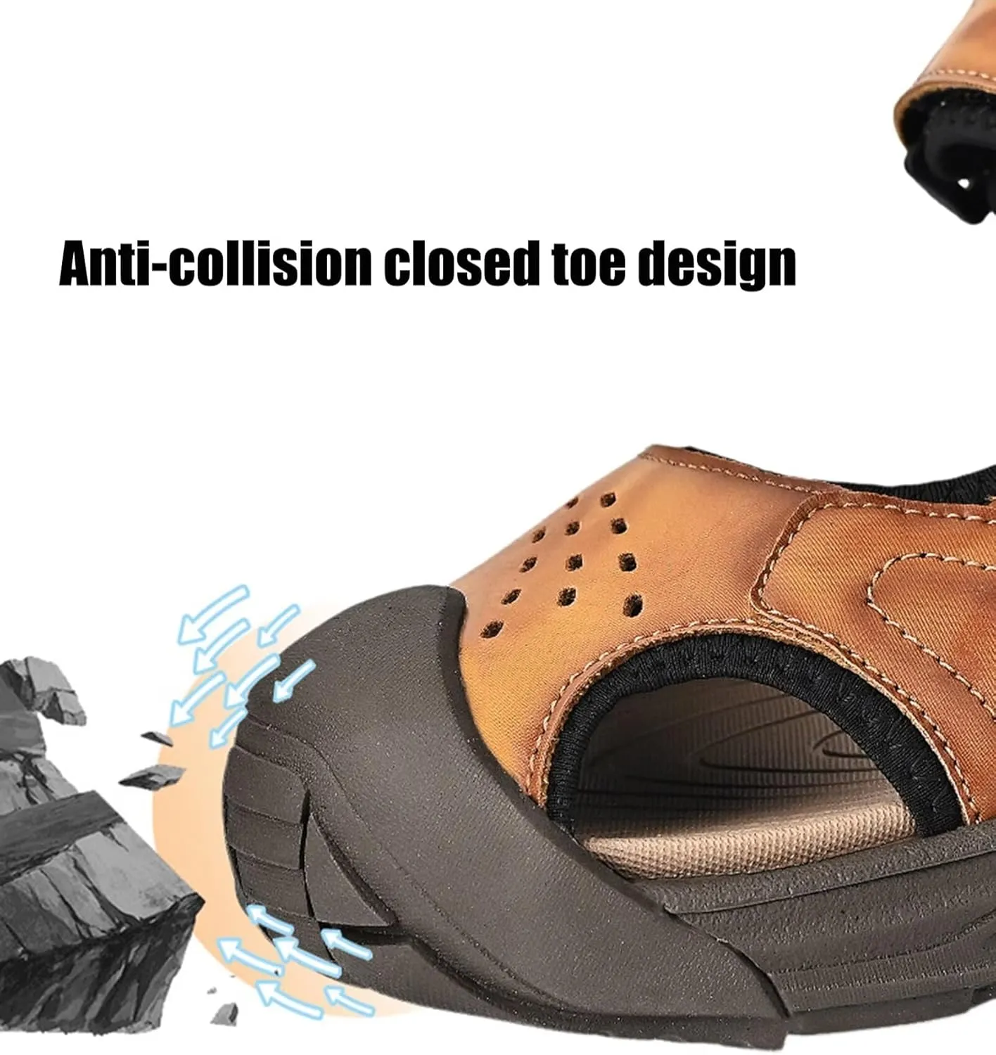 Men's Hiking Trekking Walking Sandals Comfortable Outdoor Breathable Water Shoes Closed Toe Sports Sandals