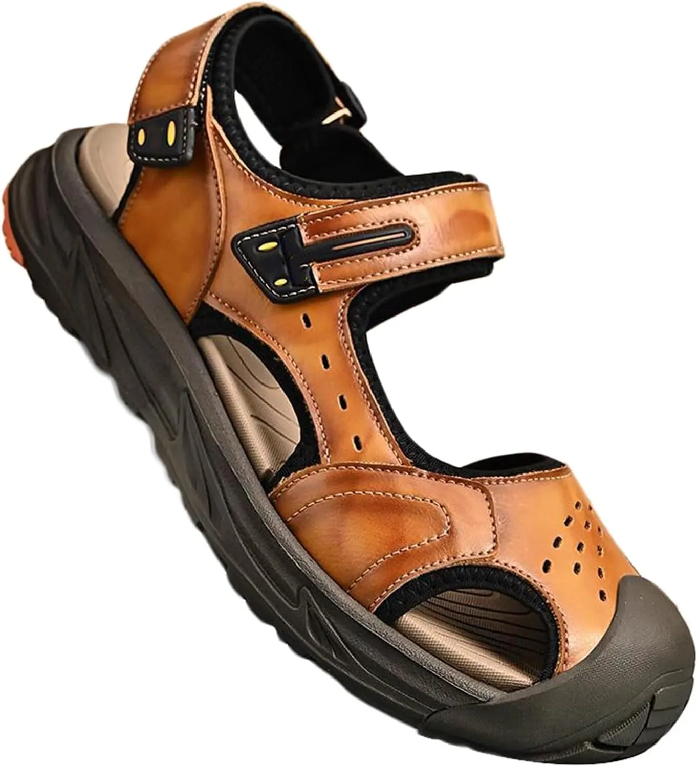 Men's Hiking Trekking Walking Sandals Comfortable Outdoor Breathable Water Shoes Closed Toe Sports Sandals